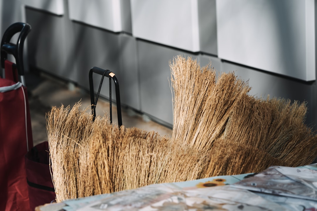 broomsticks-leaning-against-a-wall-with-a-red-bag-dsjbsqjbuos